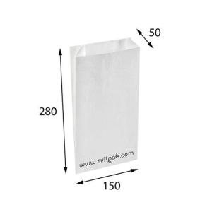 Пакет бумажный САШЕ белый 150x50x280