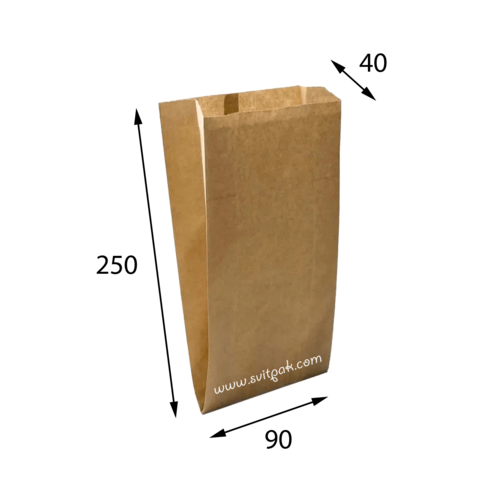 Пакет бумажный САШЕ бурый 90x40x250-1